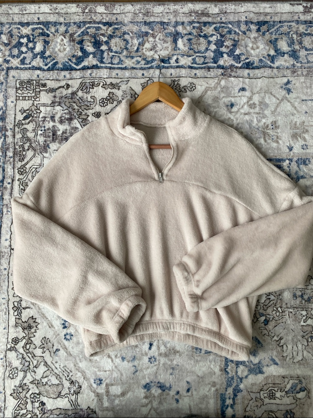 Mahina Hawaii Cropped Plush Half-Zip Pullover Sweatshirt